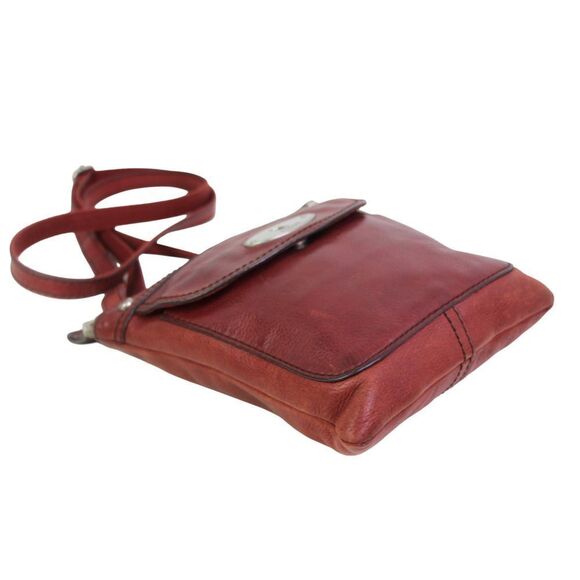 Fossil LLV DARK RED GENUINE LEATHER ZIP TOP X-BODY SHOULDER BAG HANDBAG PURSE - Picture 9 of 16
